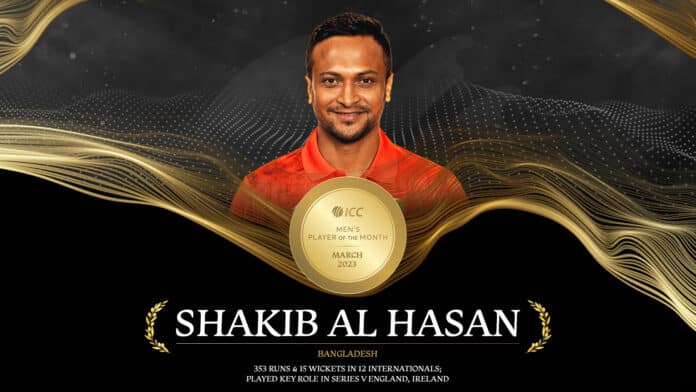 icc player of the month shakib al hasan